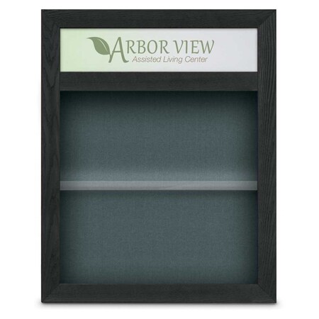 United Visual Products Outdoor Enclosed Combo Board, 42"x32", Satin Frame/Burg & Blue Spruce UVCB4232OD-BURGUN-BLSPRU